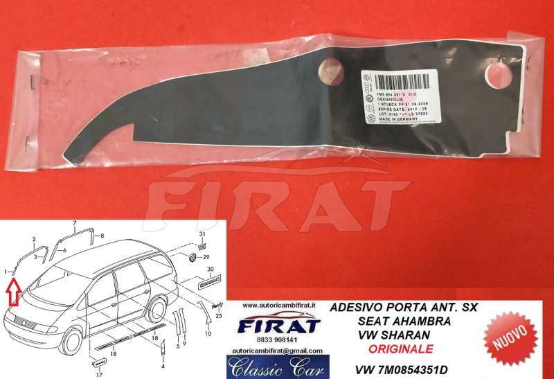 ADESIVO PORTA VW SHARAN -ALHAMBRA ANT.SX (7M0854351D)